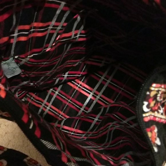 Vera Bradley Black White Red Khaki &Yellow Purse - Picture 5 of 8